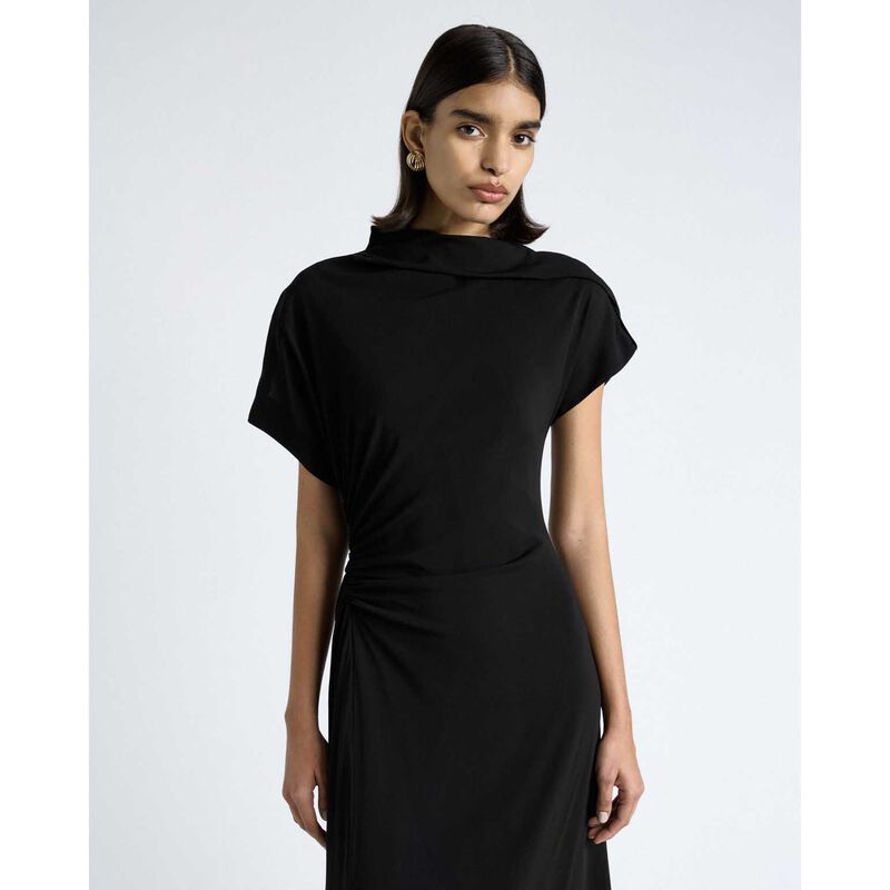 Cue Draped Fold Neck Midi Dress image number 3